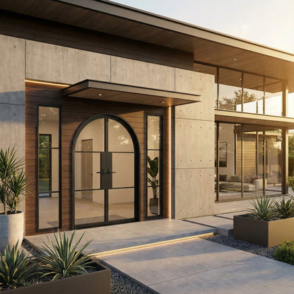 Arched French double doors