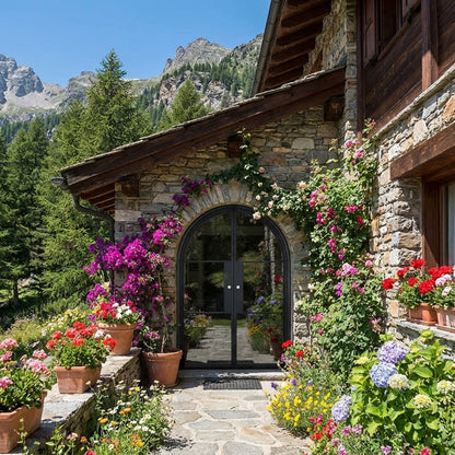 Arched French double doors