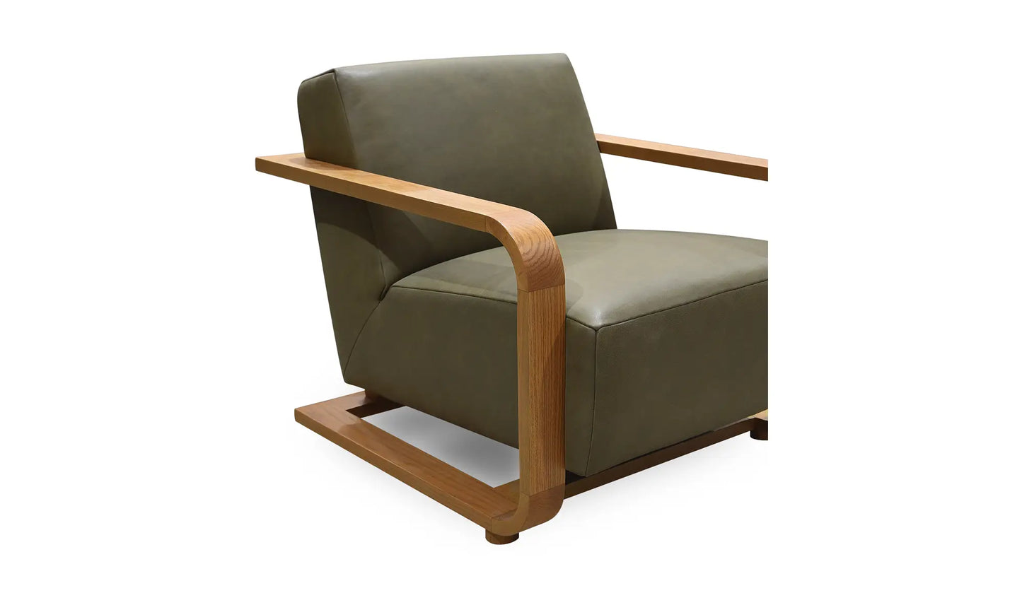 Eckersley Lounge Chair Olive Leather