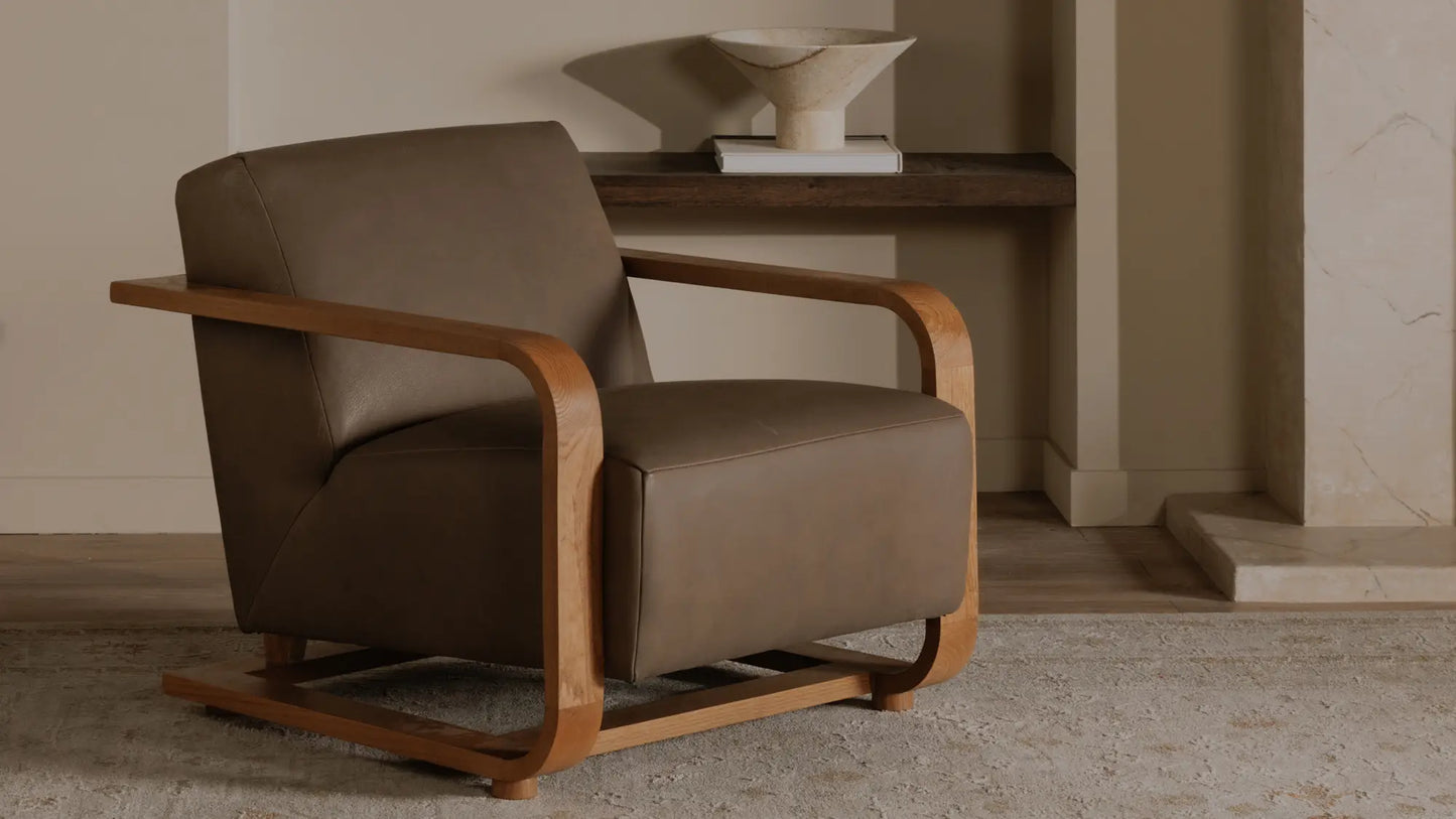 Eckersley Lounge Chair Brown Leather