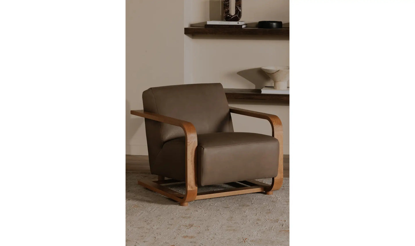 Eckersley Lounge Chair Brown Leather