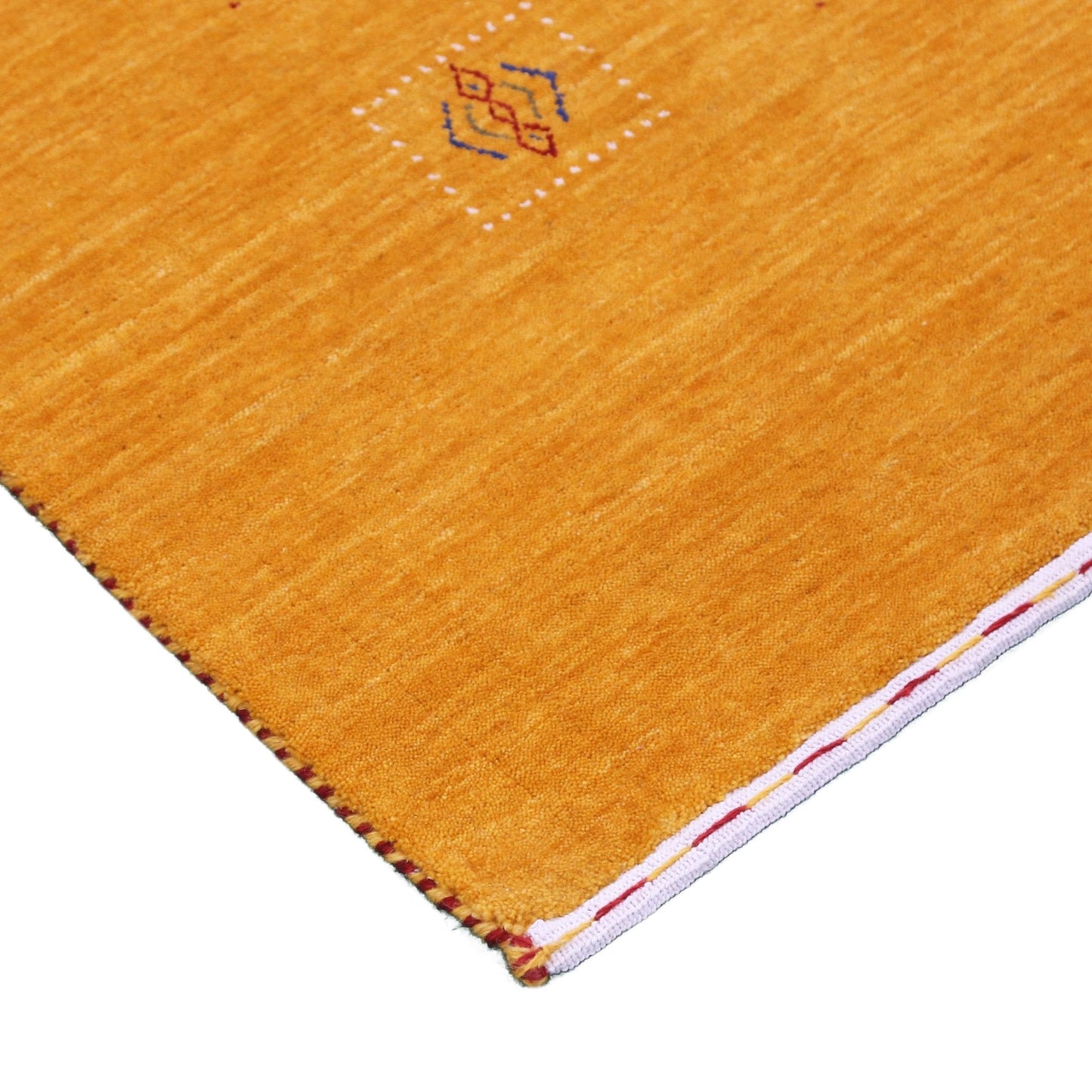 Gold Center Pattern Hand Loomed Wool Area Rug