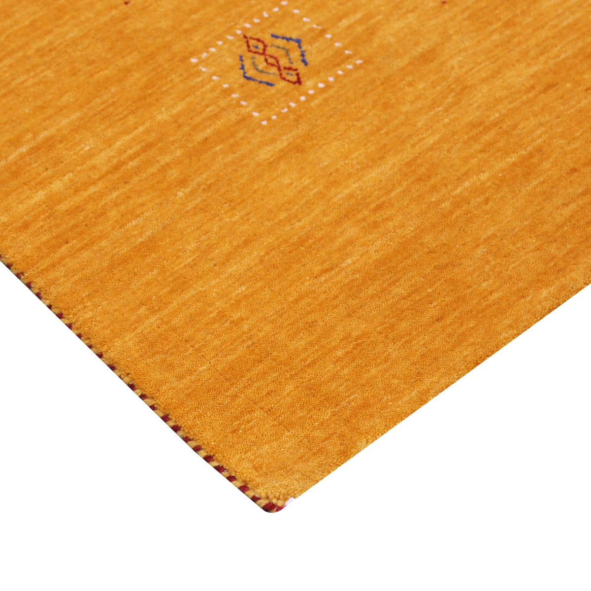 Gold Center Pattern Hand Loomed Wool Area Rug.