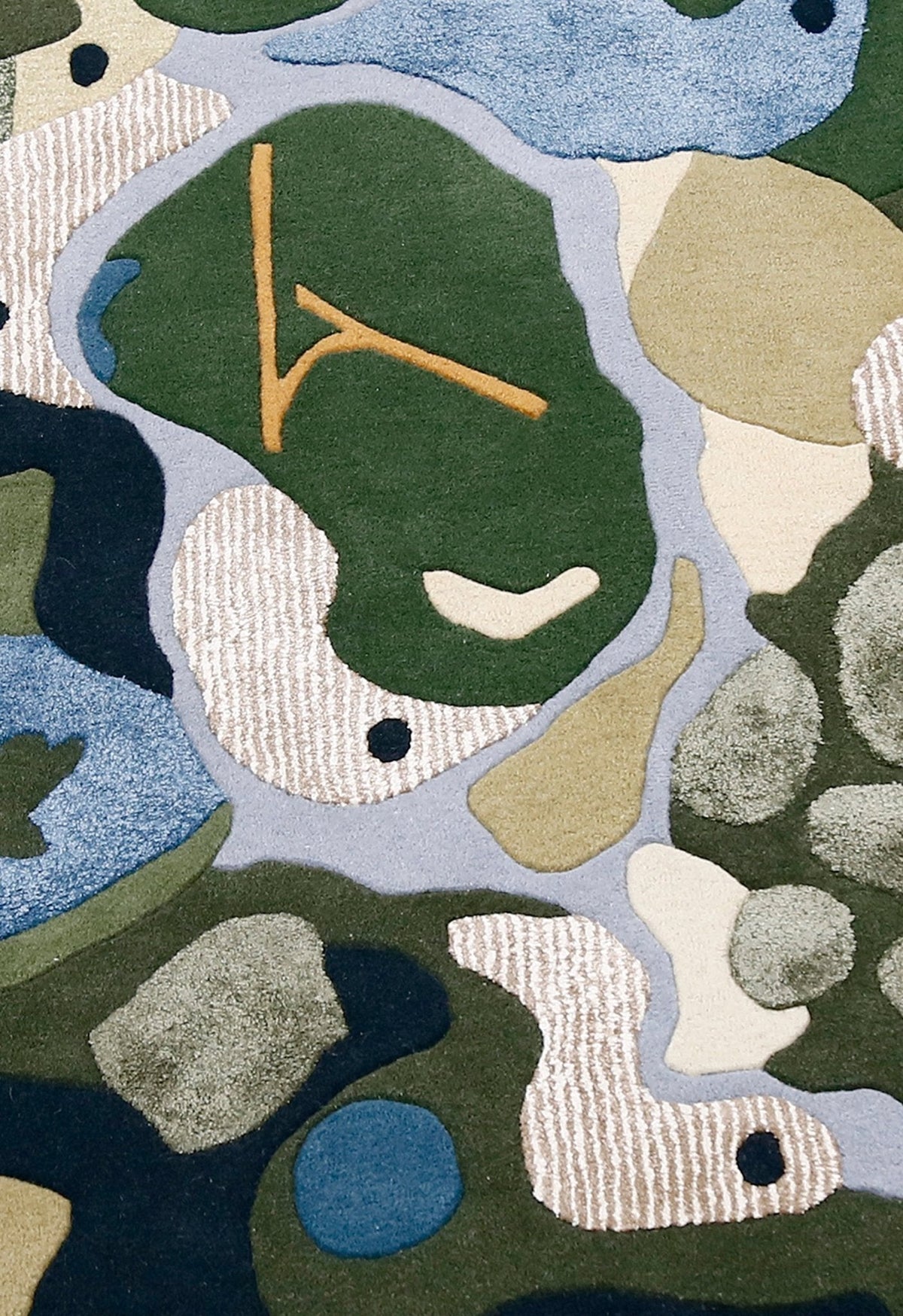 Golf course Modern Style Green Hand Tufted Wool Area Rug.