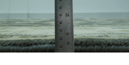 Gray And Beige Oushak Hand Knotted Custom Made Wool Rug.