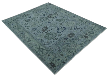 Gray and Charcoal Antique look Hand knotted Traditional Oushak wool Area Rug.