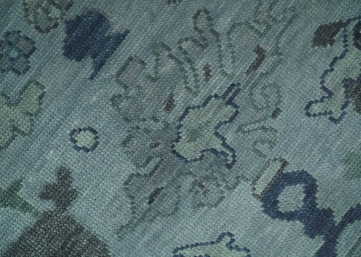 Gray and Charcoal Antique look Hand knotted Traditional Oushak wool Area Rug.