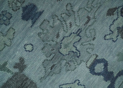 Gray and Charcoal Antique look Hand knotted Traditional Oushak wool Area Rug.