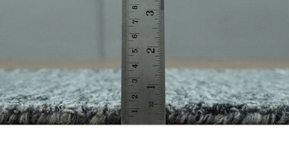 Gray and Charcoal Modern Solid Hand Tufted Natural Wool Area Rug.
