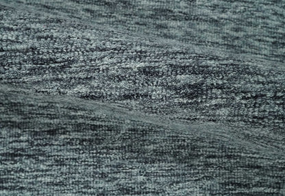 Gray and Charcoal Modern Solid Hand Tufted Natural Wool Area Rug.