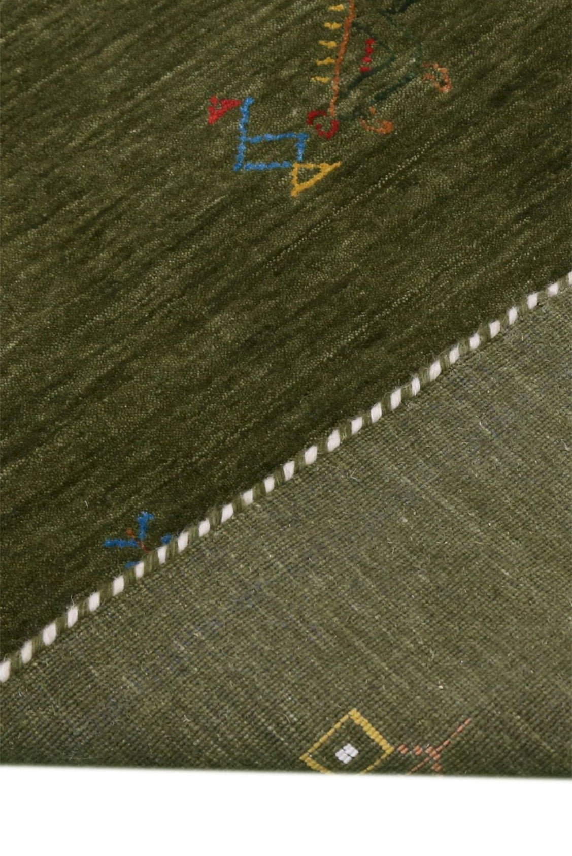 Green Tribal Center Medallion Hand Loomed Wool Area Rug.