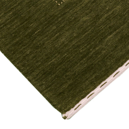 Green Tribal Design Hand Loomed Wool Area Rug