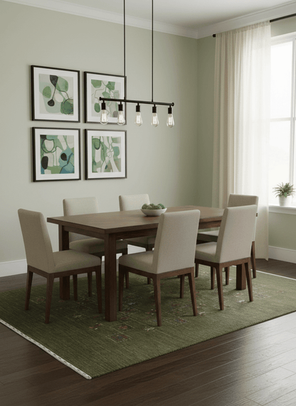 Green Tribal Design Hand Loomed Wool Area Rug