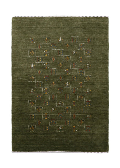 Green Tribal Design Hand Loomed Wool Area Rug