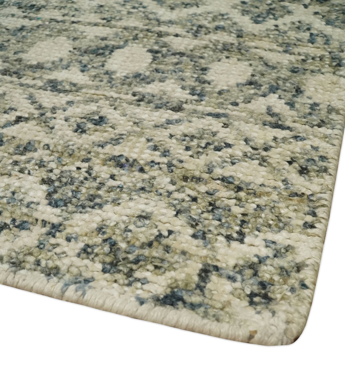 Hand Knotted 4x6 Beige, Camel and Olive Modern Contemporary Southwestern Tribal Trellis Recycled Silk Area Rug.