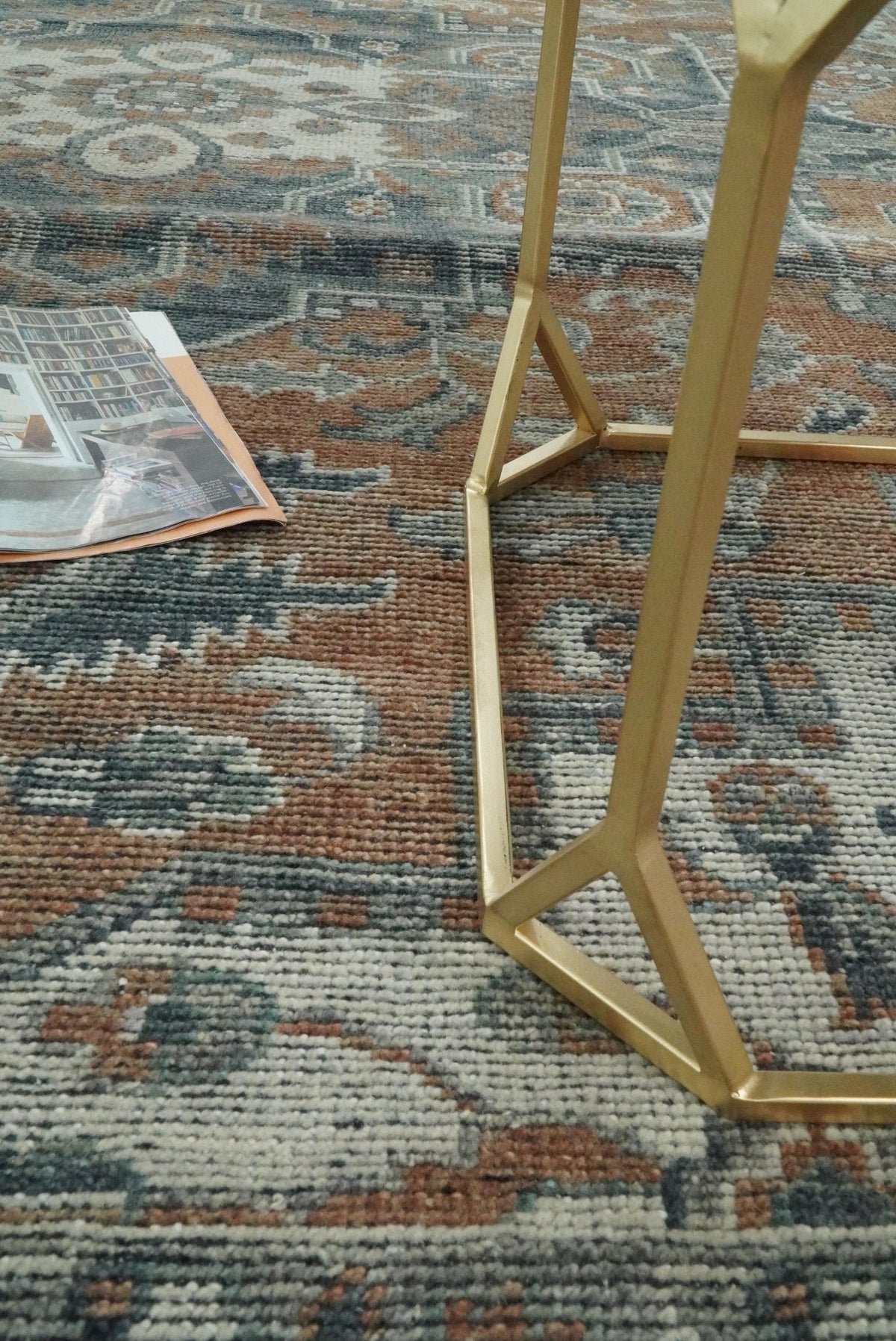 Traditional Distressed Brown And Gray Hand Knotted wool Area Rug.