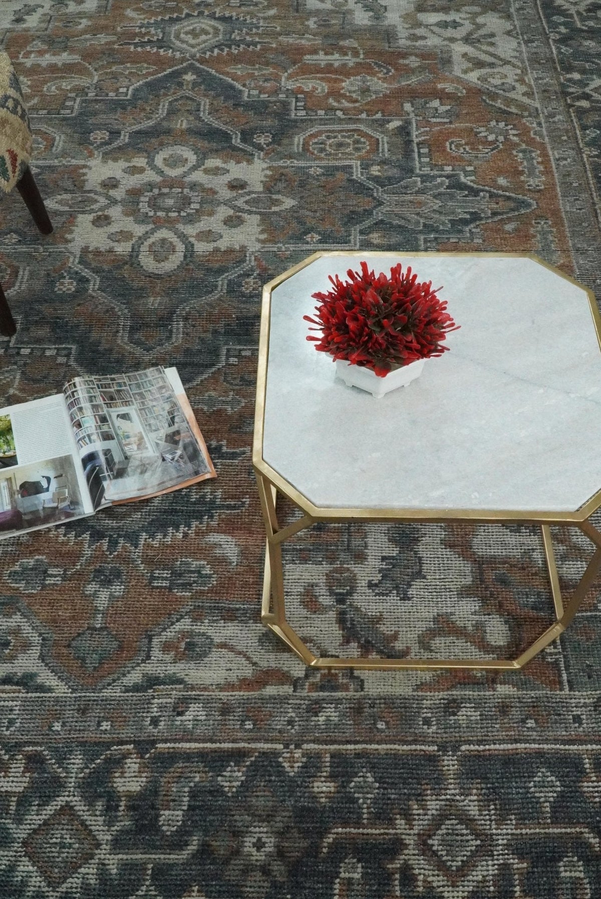 Traditional Distressed Brown And Gray Hand Knotted wool Area Rug.