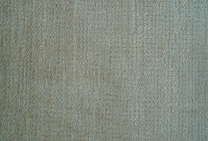 Hand Knotted Beige Modern Solid Design Wool And Silk Rug.