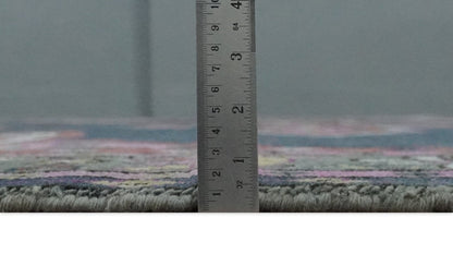 Hand Knotted Charcoal, Silver and Pink Traditional Custom Made Wool Area Rug.