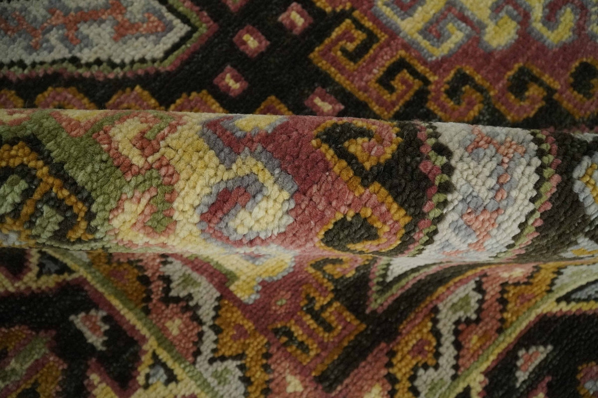 Olive, Gold, Black and Brown Oriental Traditional Hand Knotted Multi Size Wool Area Rug, Living Room and Bedroom Rug.