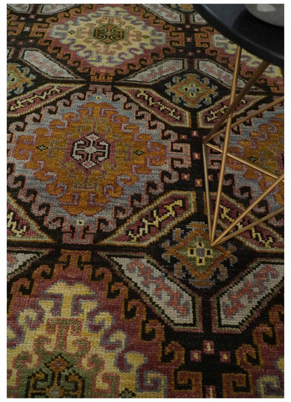 Olive, Gold, Black and Brown Oriental Traditional Hand Knotted Multi Size Wool Area Rug, Living Room and Bedroom Rug.