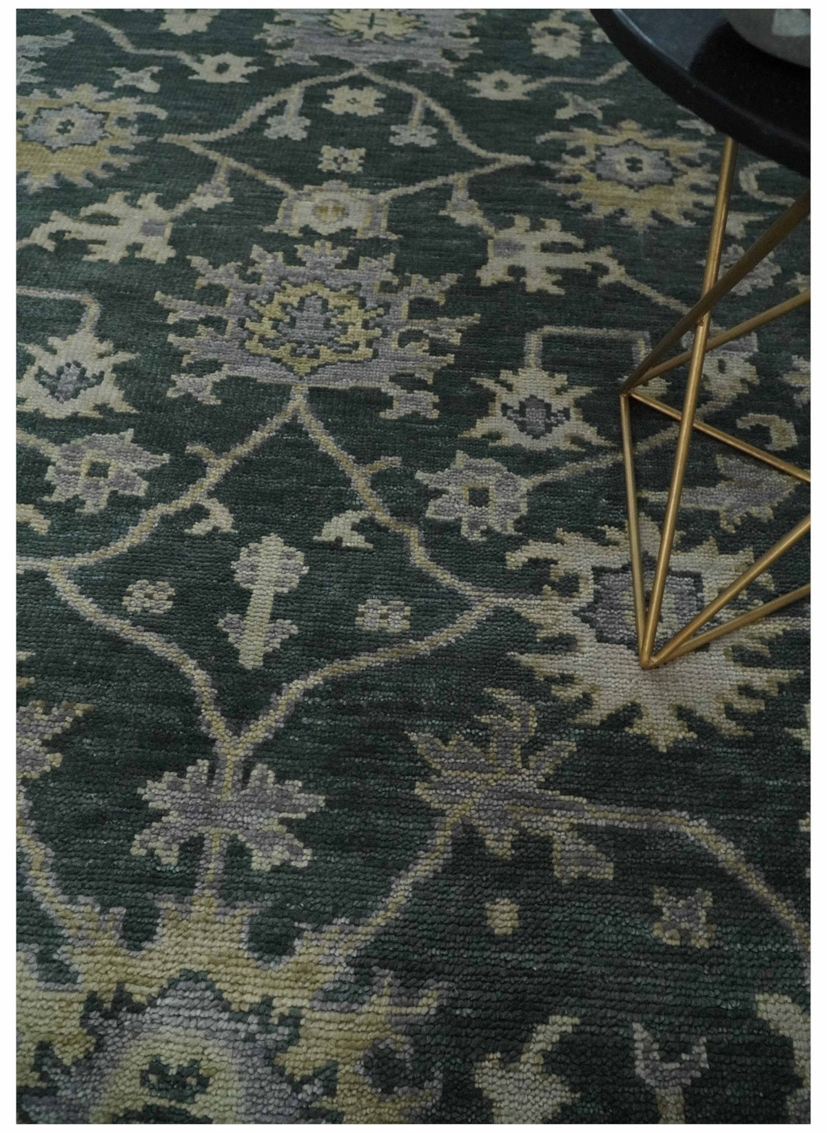 Hand Knotted Gray and Silver Traditional Antique Wool Area Rug, Living Room and Bedroom Rug.