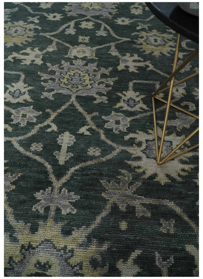 Hand Knotted Gray and Silver Traditional Antique Wool Area Rug, Living Room and Bedroom Rug.
