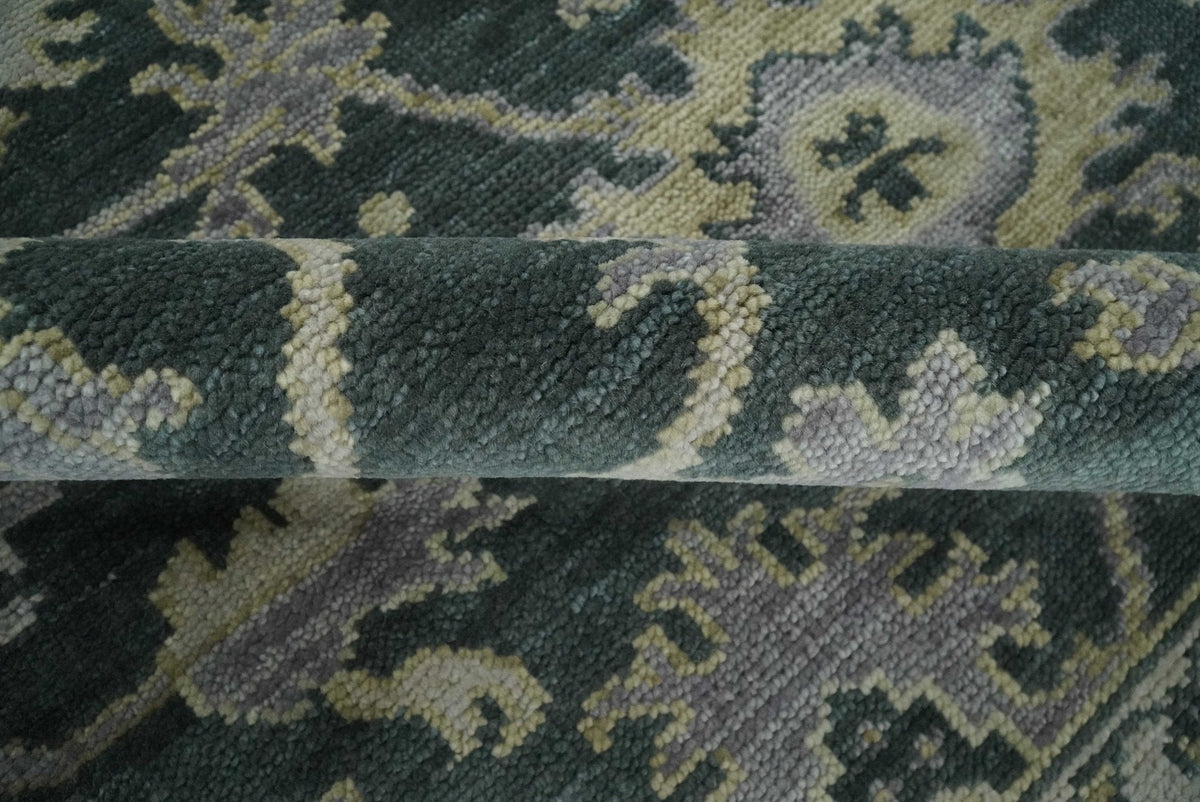 Hand Knotted Gray and Silver Traditional Antique Wool Area Rug, Living Room and Bedroom Rug.