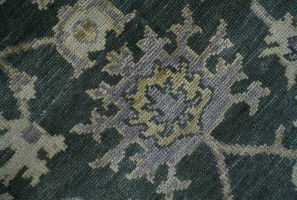 Hand Knotted Gray and Silver Traditional Antique Wool Area Rug, Living Room and Bedroom Rug.