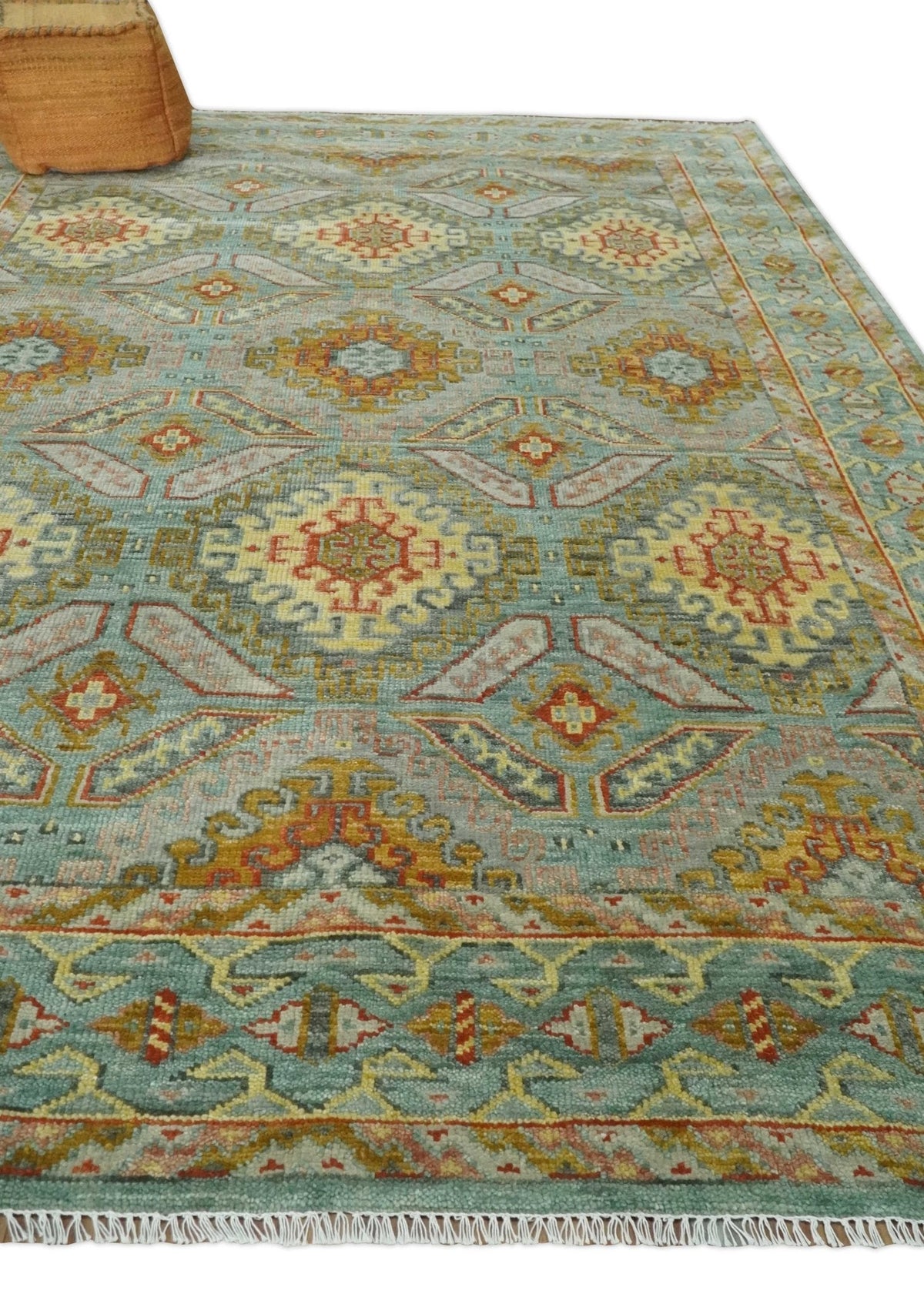 Gray, Silver and Beige Oriental Traditional Hand Knotted Custom Made Wool Area Rug, Living Room and Bedroom Rug.