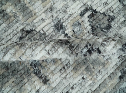 Hand Knotted Ivory, Silver and Beige Traditional Blended Wool Multi Size Rug.