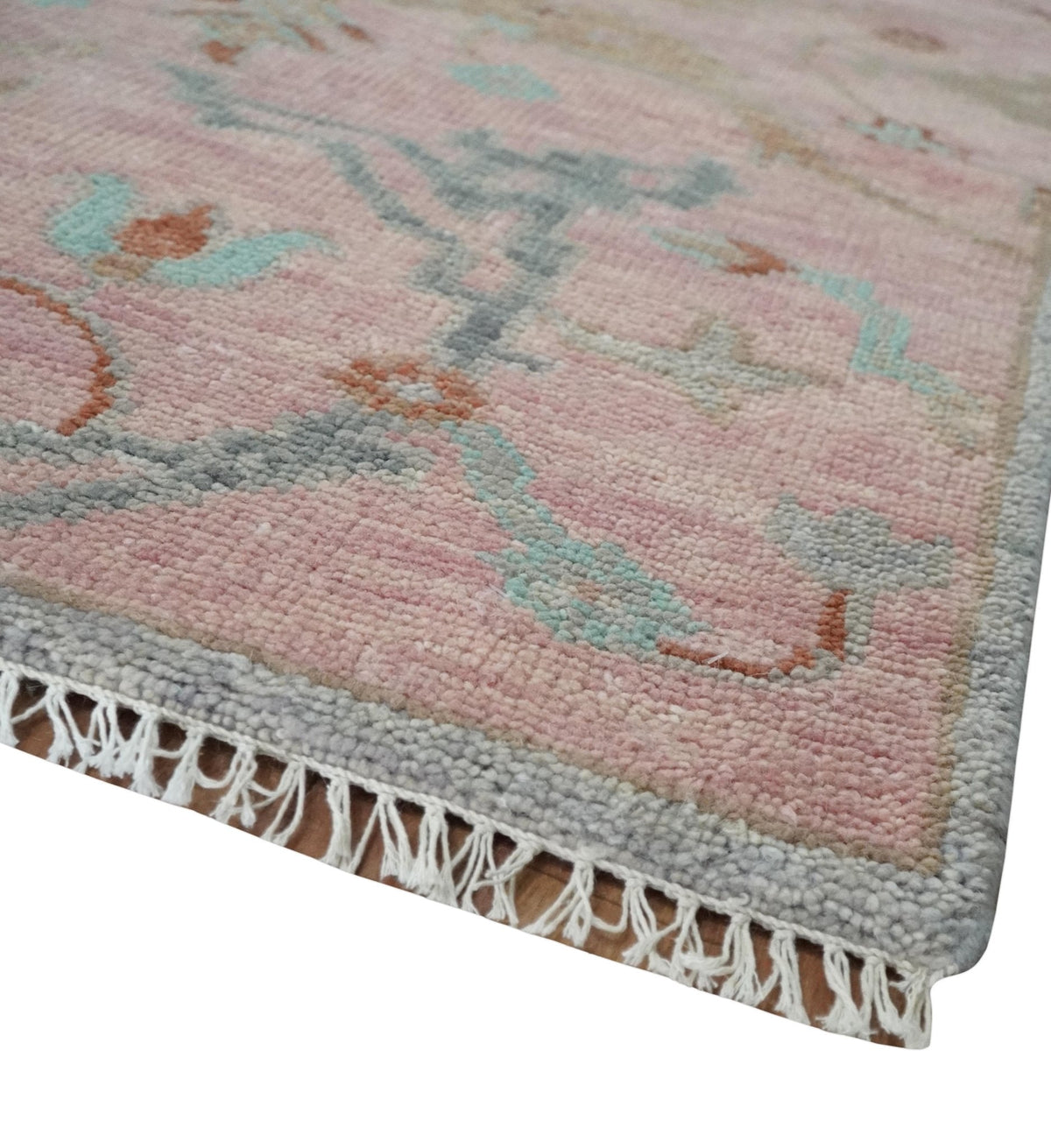 Hand Knotted Light Pink Oriental Oushak Multi Size Traditional Wool Area Rug, Living Room and Bedroom Rug.
