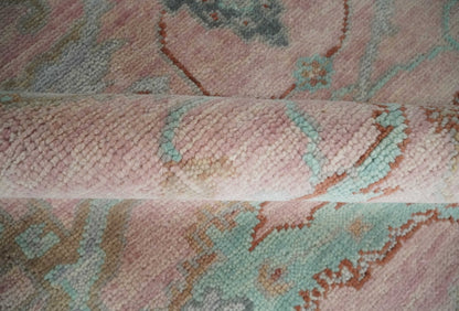 Hand Knotted Light Pink Oriental Oushak Multi Size Traditional Wool Area Rug, Living Room and Bedroom Rug.