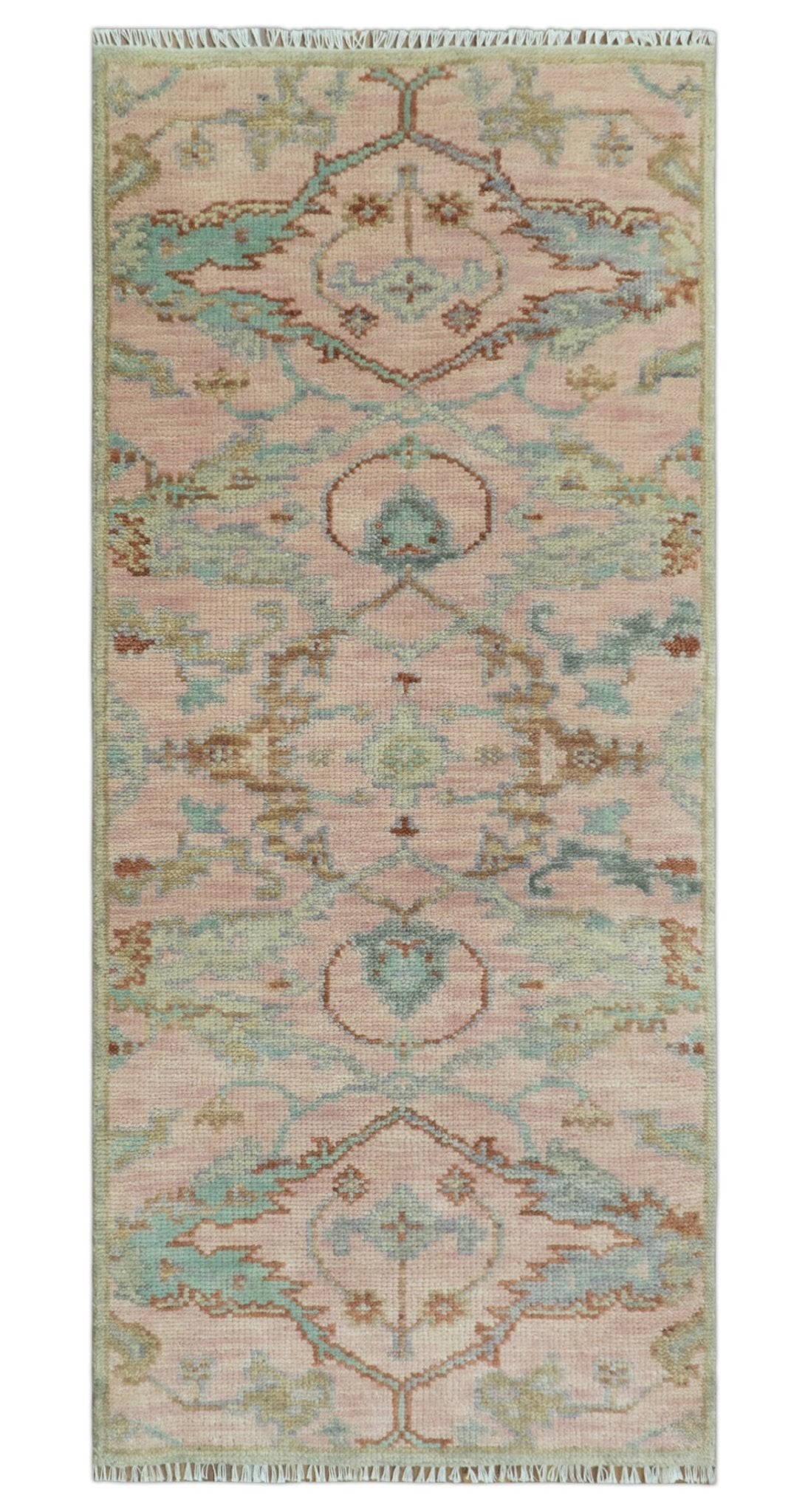 Hand Knotted Light Pink Oriental Oushak Multi Size Traditional Wool Area Rug, Living Room and Bedroom Rug.