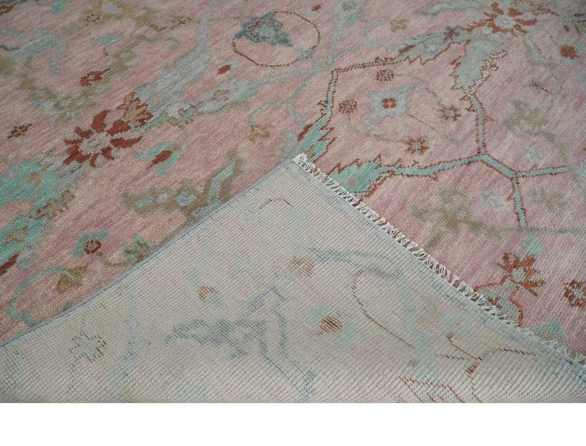 Hand Knotted Light Pink Oriental Oushak Multi Size Traditional Wool Area Rug, Living Room and Bedroom Rug.