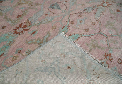 Hand Knotted Light Pink Oriental Oushak Multi Size Traditional Wool Area Rug, Living Room and Bedroom Rug.