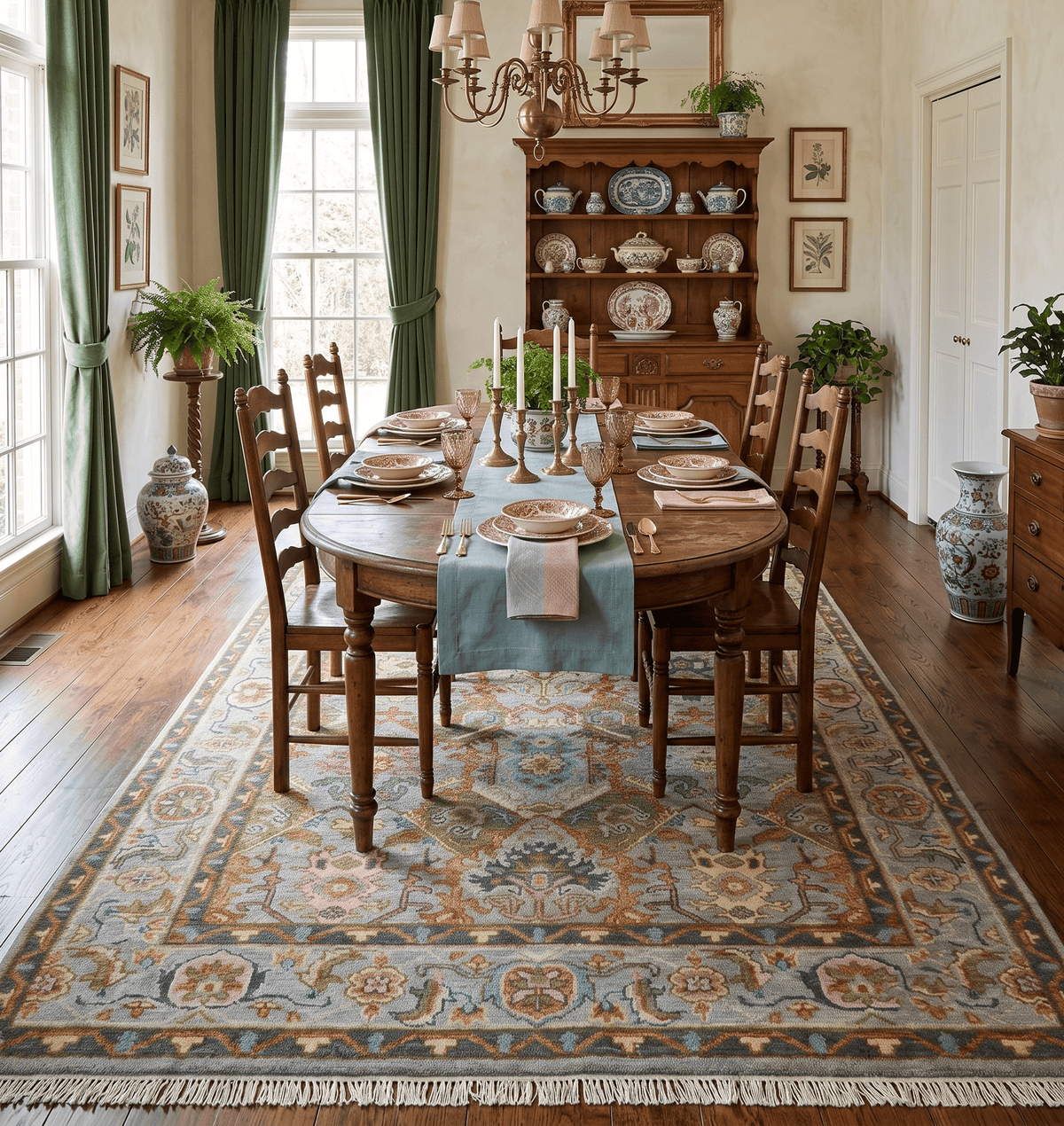 Hand knotted Silver, Rust and Gray Traditional Oushak Custom Made wool Rug.