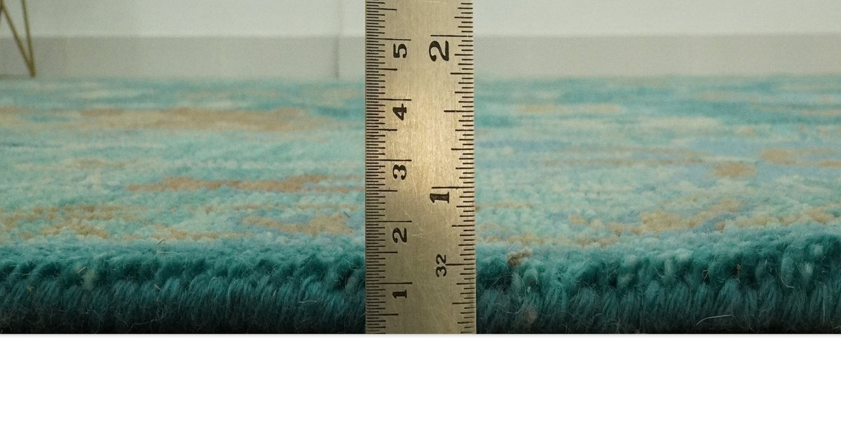 Hand Knotted Teal Traditional Oushak Multi size wool area rug.