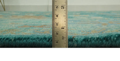 Hand Knotted Teal Traditional Oushak Multi size wool area rug.