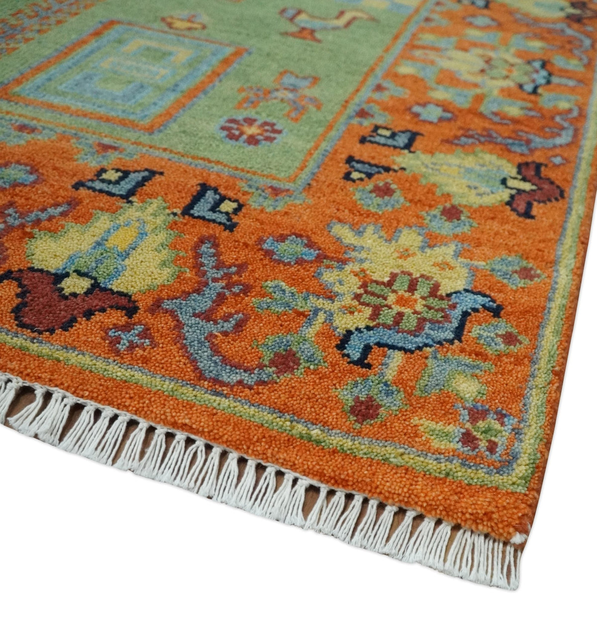 Hand knotted Traditional Antique Tribal Style Gabbeh Design Wool Area Rug.