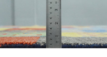 Hand knotted Traditional Multi color Antique Tribal Style Gabbeh Design Wool Area Rug.