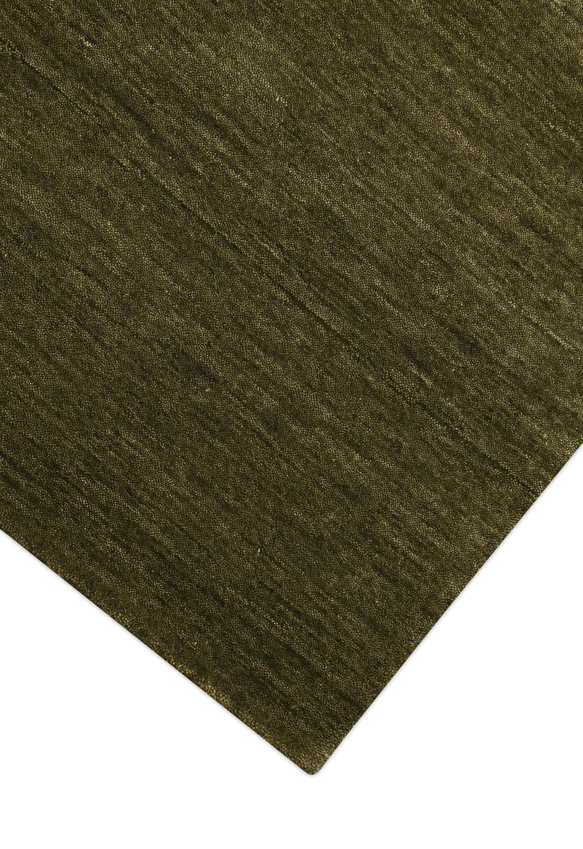 Hand Loomed Modern Green Solid Wool Area Rug.
