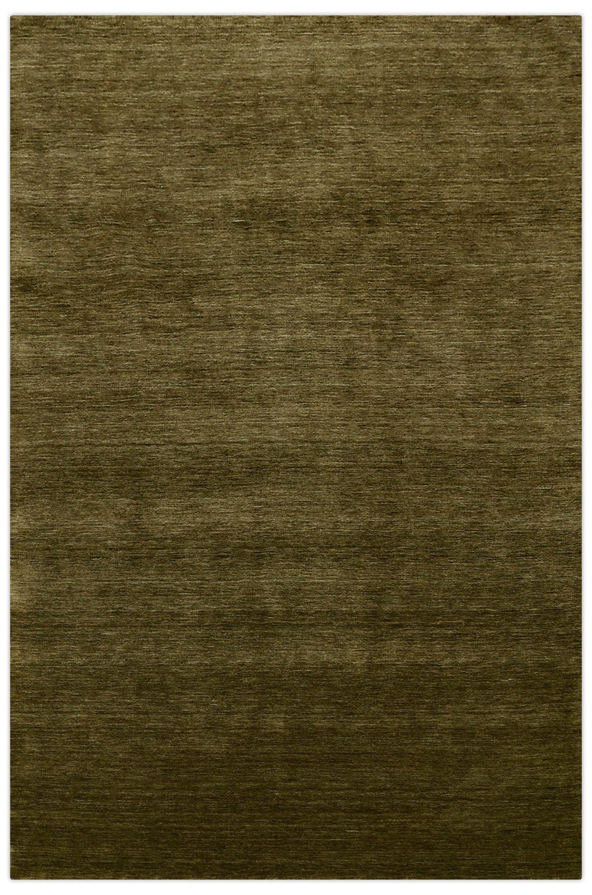 Hand Loomed Modern Green Solid Wool Area Rug.