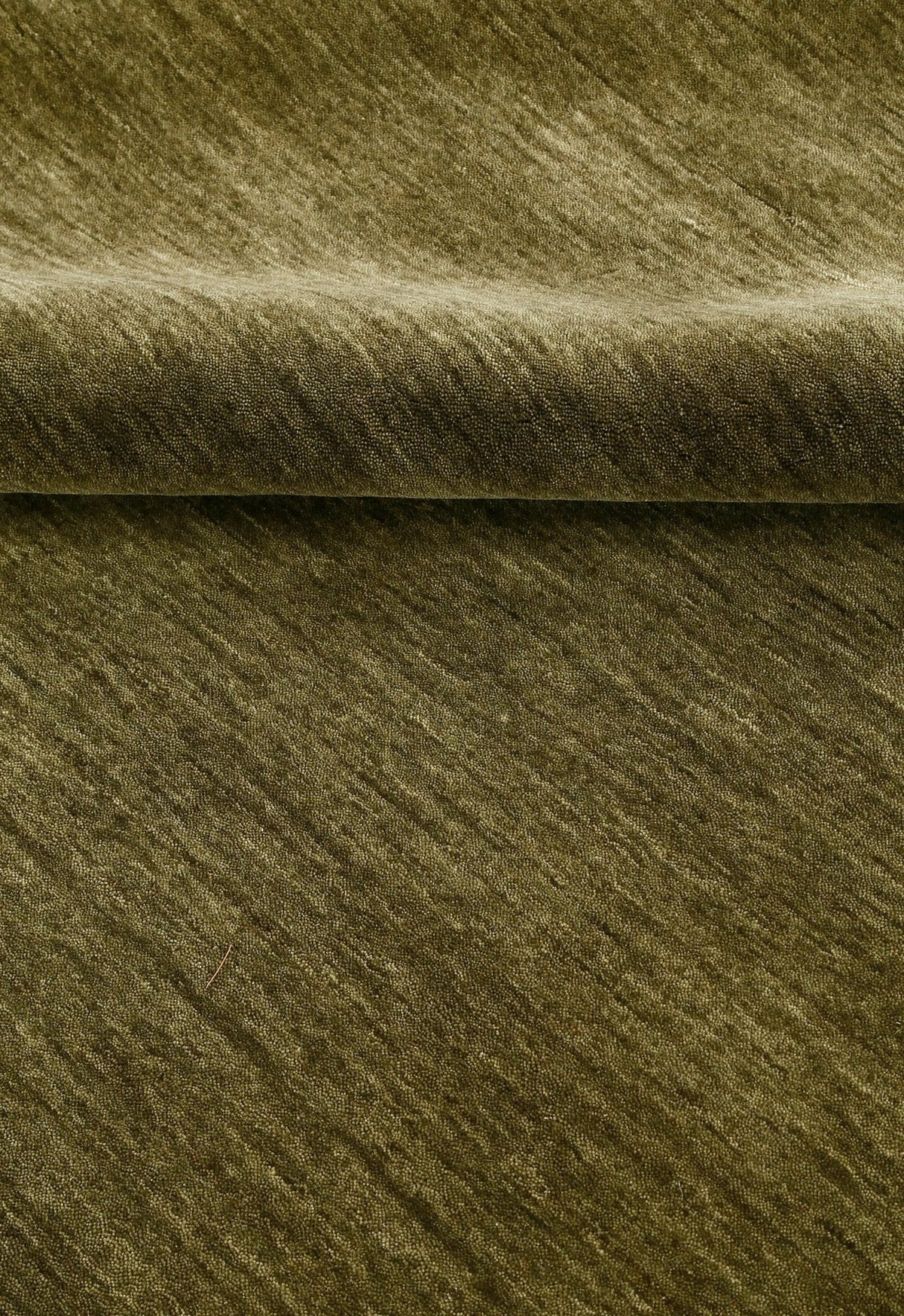 Hand Loomed Modern Green Solid Wool Area Rug.