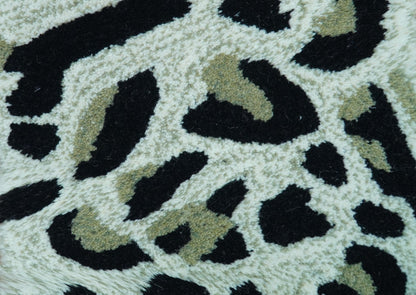 Hand Tufted Animal Cat White And Black 2x3 Wool Area Rug.