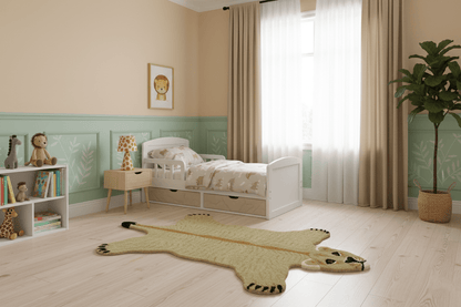 Hand Tufted Animal Lion Black 3x5 Wool Area Rug