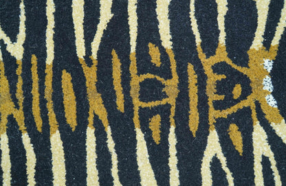 Hand Tufted Animal Tiger Black 3x5 Wool Area Rug.