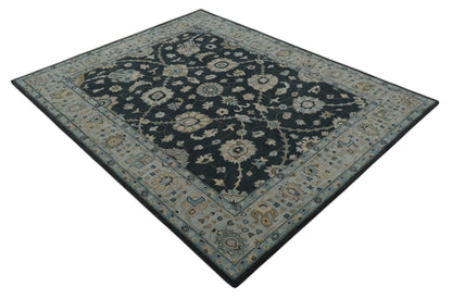 Hand Tufted Black and Silver Modern Turkish Oushak Multi size wool Area Rug, Kids, Living Room and Bedroom Rug.