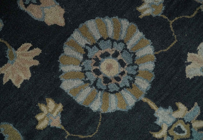 Hand Tufted Black and Silver Modern Turkish Oushak Multi size wool Area Rug, Kids, Living Room and Bedroom Rug.