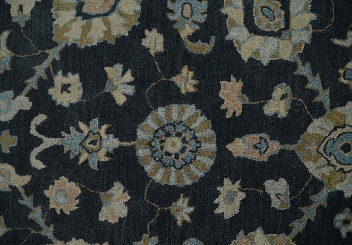 Hand Tufted Black and Silver Modern Turkish Oushak Multi size wool Area Rug, Kids, Living Room and Bedroom Rug.